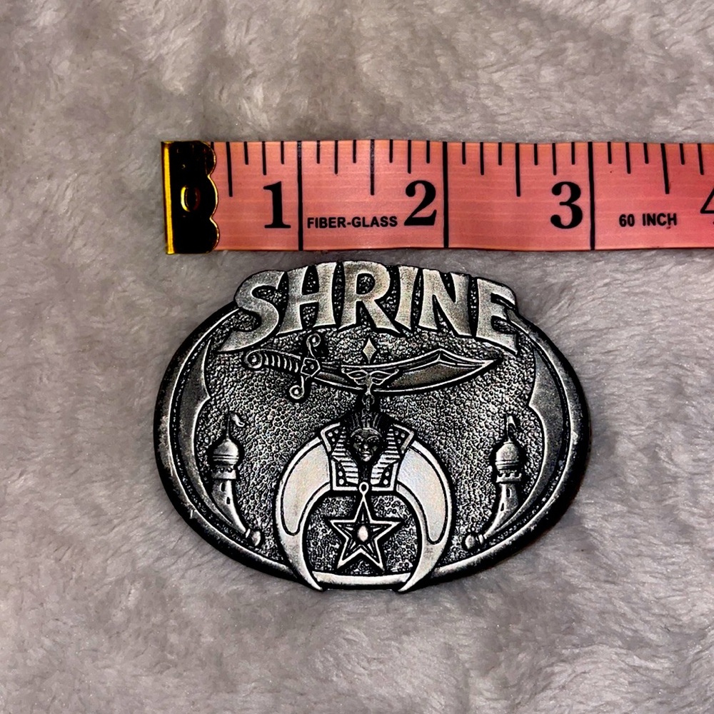 Vintage C+J Pewter Masonic Belt Buckle